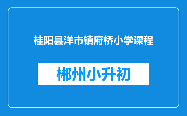 桂阳县洋市镇府桥小学课程