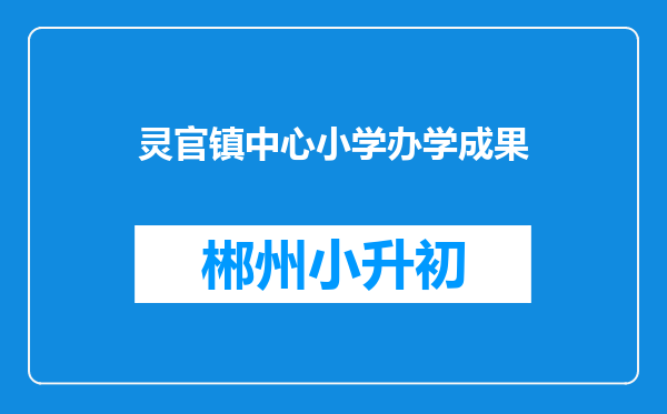 灵官镇中心小学办学成果