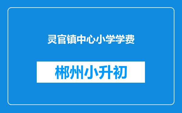 灵官镇中心小学学费