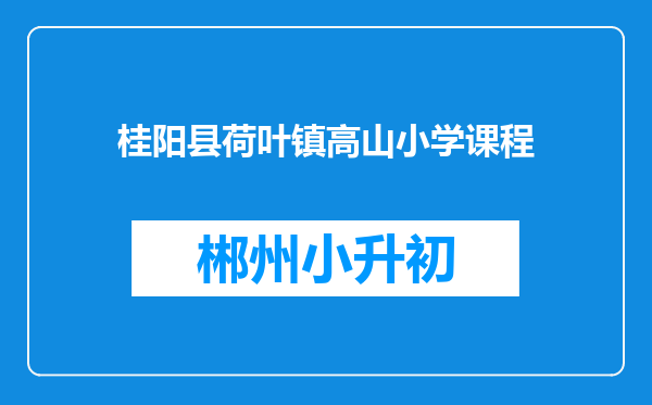桂阳县荷叶镇高山小学课程