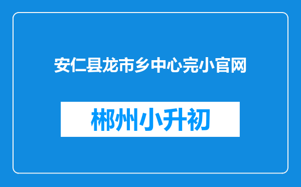 安仁县龙市乡中心完小官网