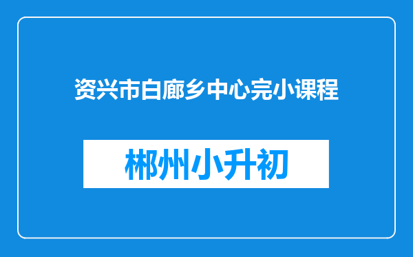 资兴市白廊乡中心完小课程