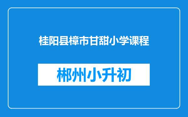 桂阳县樟市甘甜小学课程
