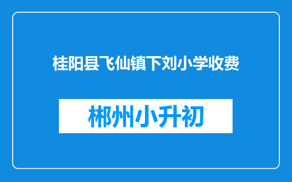 桂阳县飞仙镇下刘小学收费