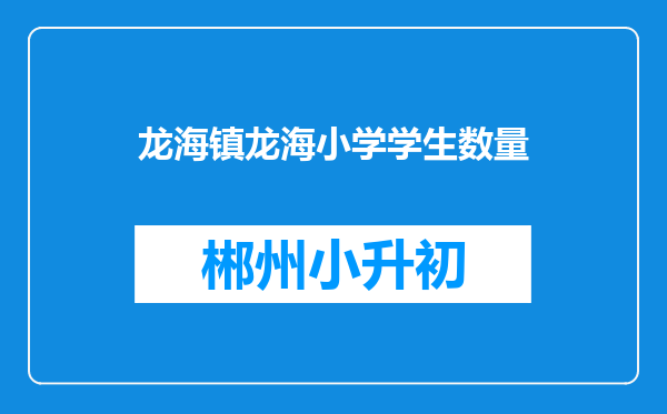 龙海镇龙海小学学生数量