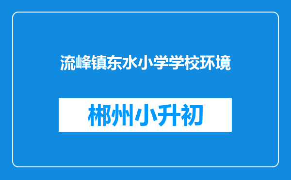 流峰镇东水小学学校环境