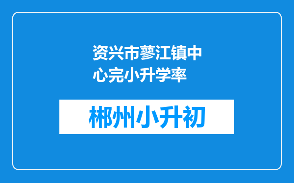 资兴市蓼江镇中心完小升学率
