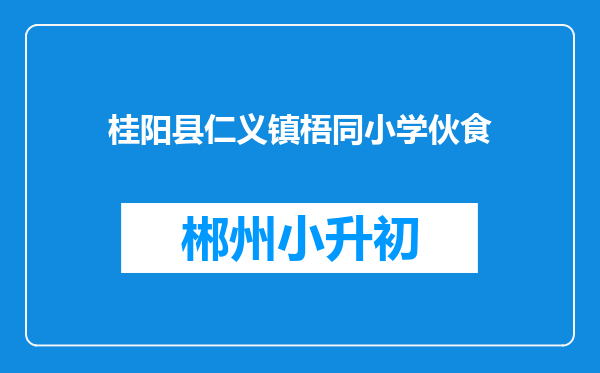 桂阳县仁义镇梧同小学伙食