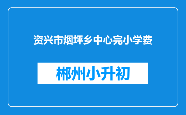资兴市烟坪乡中心完小学费