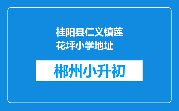 桂阳县仁义镇莲花坪小学地址