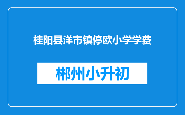 桂阳县洋市镇停欧小学学费