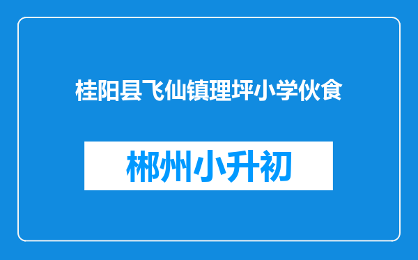 桂阳县飞仙镇理坪小学伙食