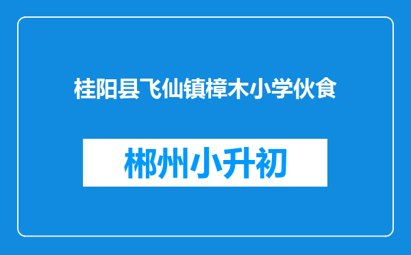 桂阳县飞仙镇樟木小学伙食