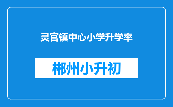 灵官镇中心小学升学率