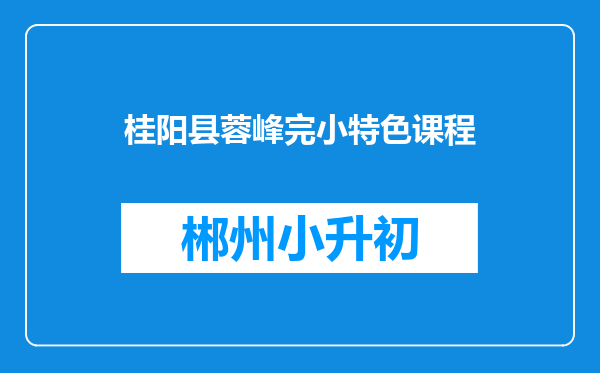 桂阳县蓉峰完小特色课程