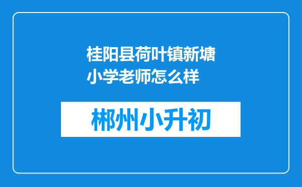桂阳县荷叶镇新塘小学老师怎么样