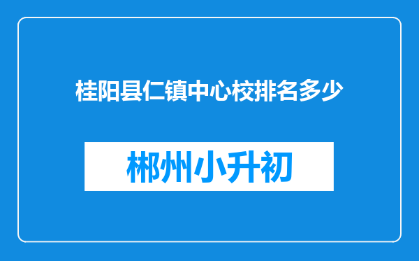 桂阳县仁镇中心校排名多少