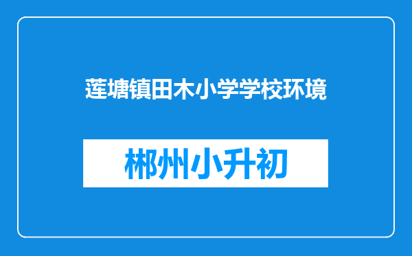 莲塘镇田木小学学校环境
