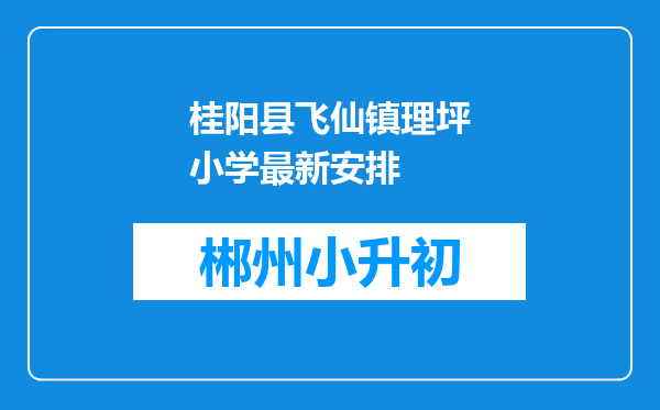 桂阳县飞仙镇理坪小学最新安排
