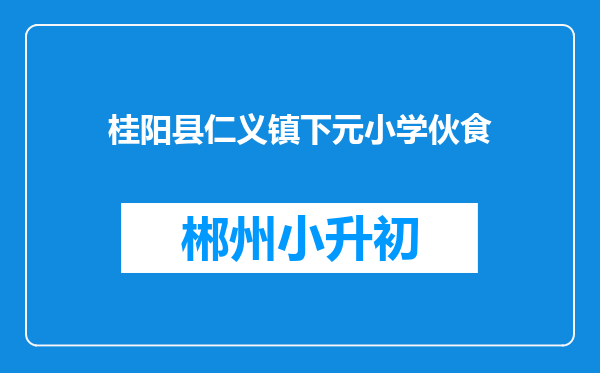 桂阳县仁义镇下元小学伙食