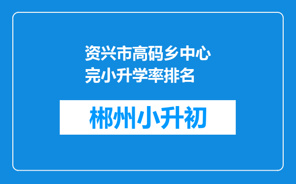 资兴市高码乡中心完小升学率排名