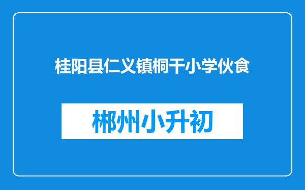 桂阳县仁义镇桐干小学伙食