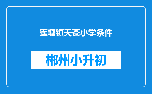 莲塘镇天苍小学条件