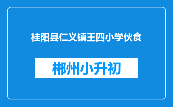 桂阳县仁义镇王四小学伙食