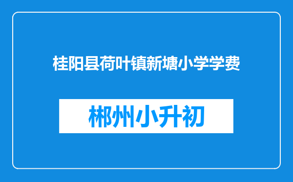 桂阳县荷叶镇新塘小学学费