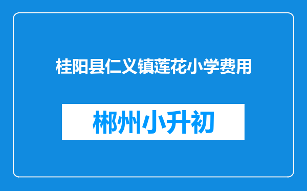 桂阳县仁义镇莲花小学费用