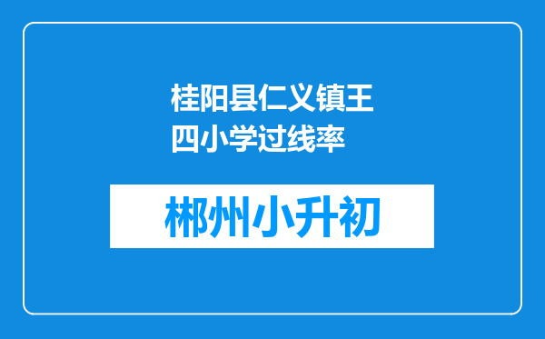 桂阳县仁义镇王四小学过线率