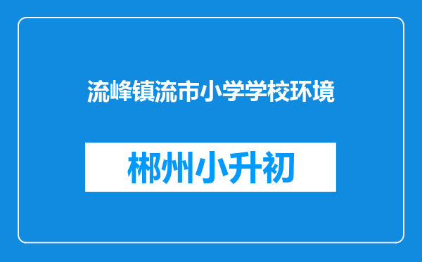 流峰镇流市小学学校环境