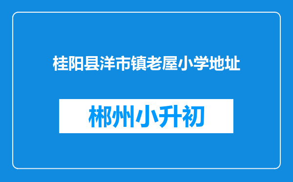 桂阳县洋市镇老屋小学地址