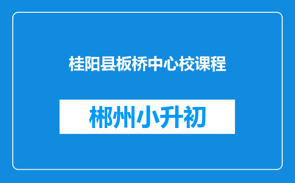 桂阳县板桥中心校课程
