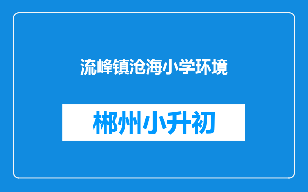 流峰镇沧海小学环境