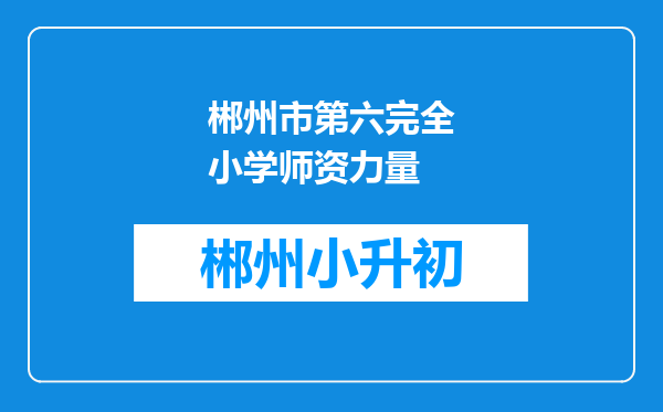 郴州市第六完全小学师资力量