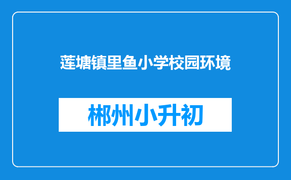 莲塘镇里鱼小学校园环境