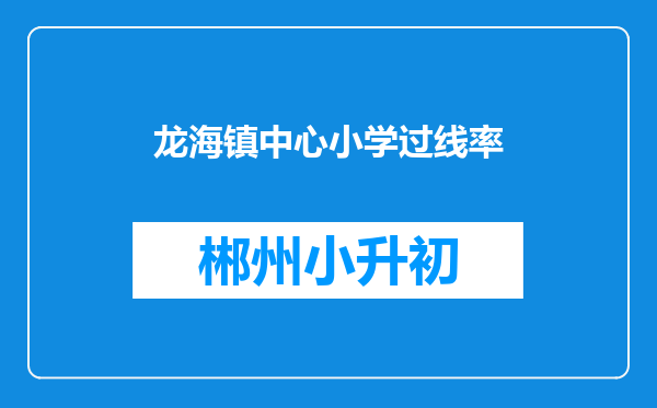 龙海镇中心小学过线率