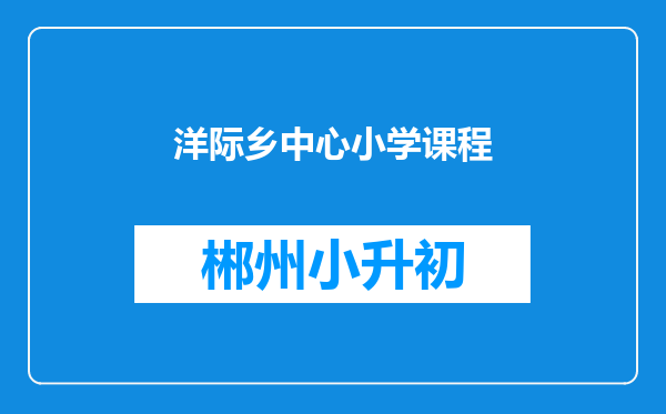 洋际乡中心小学课程