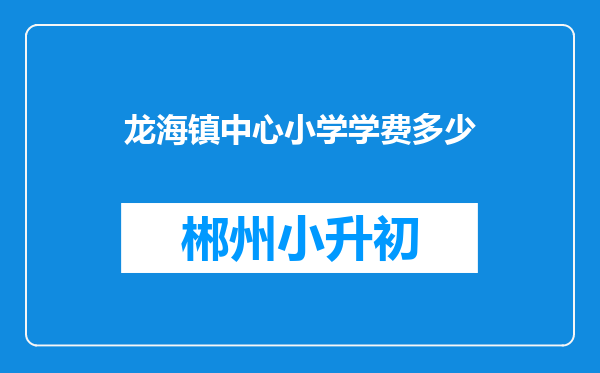 龙海镇中心小学学费多少