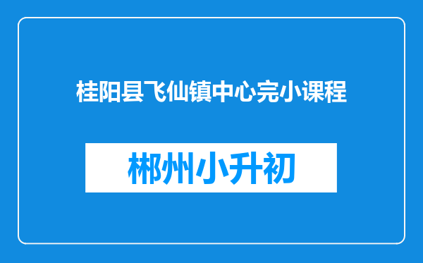 桂阳县飞仙镇中心完小课程