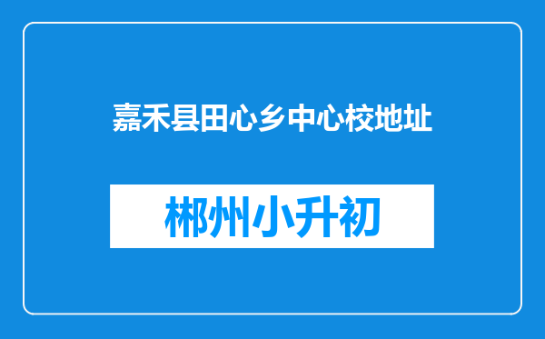 嘉禾县田心乡中心校地址