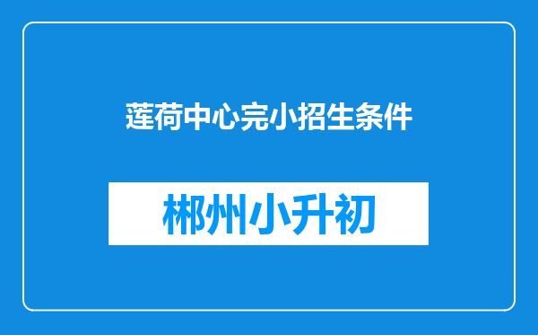 莲荷中心完小招生条件