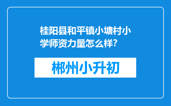 桂阳县和平镇小塘村小学师资力量怎么样？