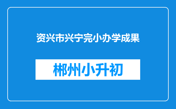 资兴市兴宁完小办学成果