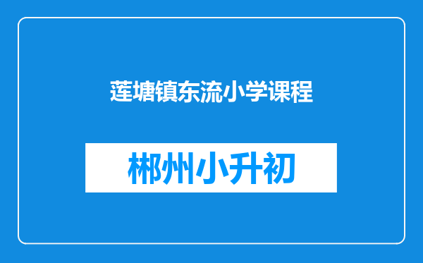 莲塘镇东流小学课程