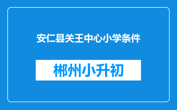 安仁县关王中心小学条件