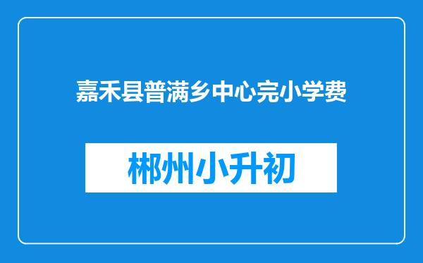 嘉禾县普满乡中心完小学费