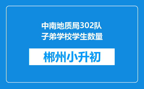 中南地质局302队子弟学校学生数量