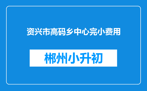 资兴市高码乡中心完小费用